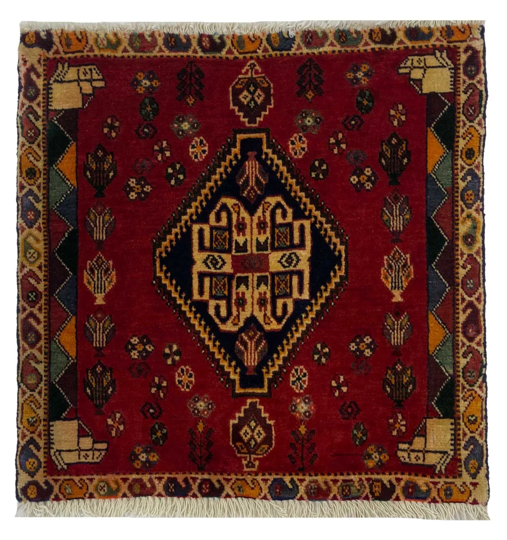 ghashghai-teppich-60x60-cm-180000-knoten-m-handgeknupft-orientteppich Perserteppich Fars 60 x 60 cm Wolle handgeknüpft