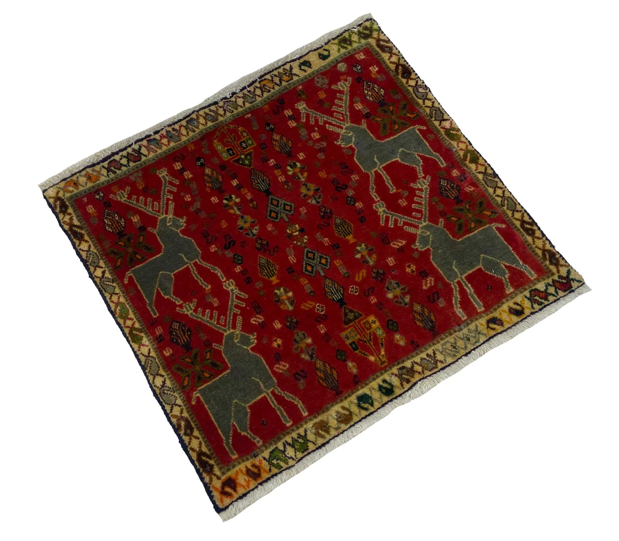ghashghai-teppich-52-x-56-cm-180000-knoten-m-handgeknupft-orientteppich-2 Perserteppich Fars 52 x 56 cm Wolle handgeknüpft