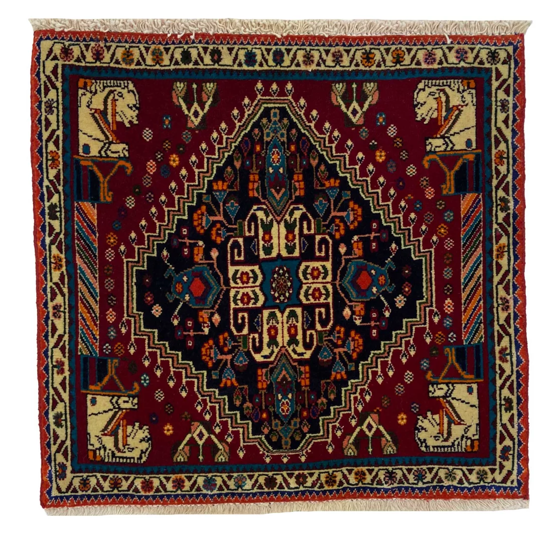 Perserteppich Ghashghai 62 x 64 cm Wolle handgeknüpft