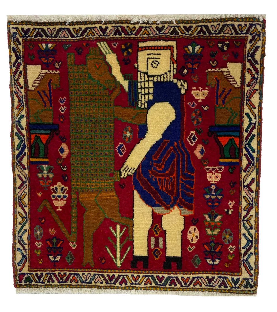 ghashghai-orientteppich-63x57-cm-180000-knoten-handgeknupft Perserteppich Fars 63 x 57 cm Wolle handgeknüpft