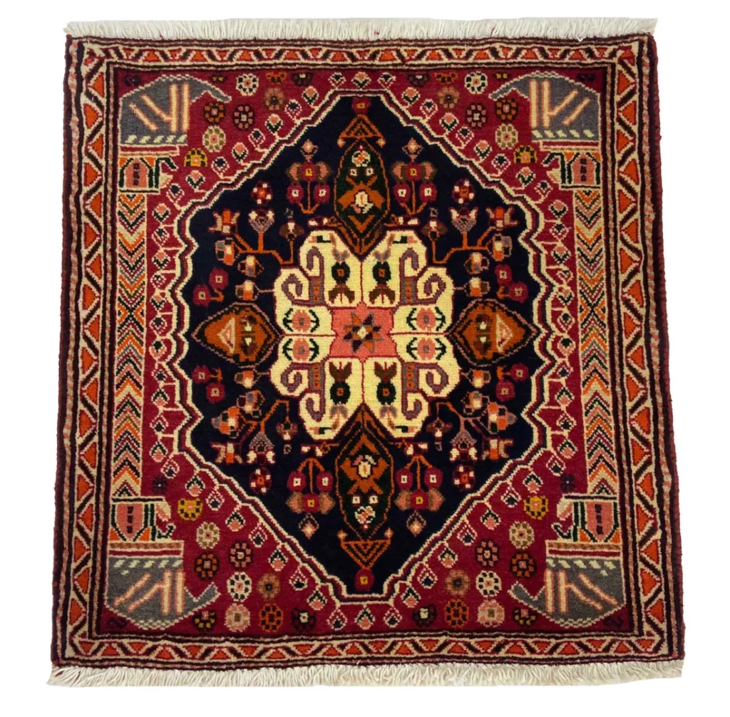 ghashghai-orientteppich-63-x-60-cm-250000-knoten-handgeknupft Perserteppich Fars 63 x 60 cm Wolle handgeknüpft
