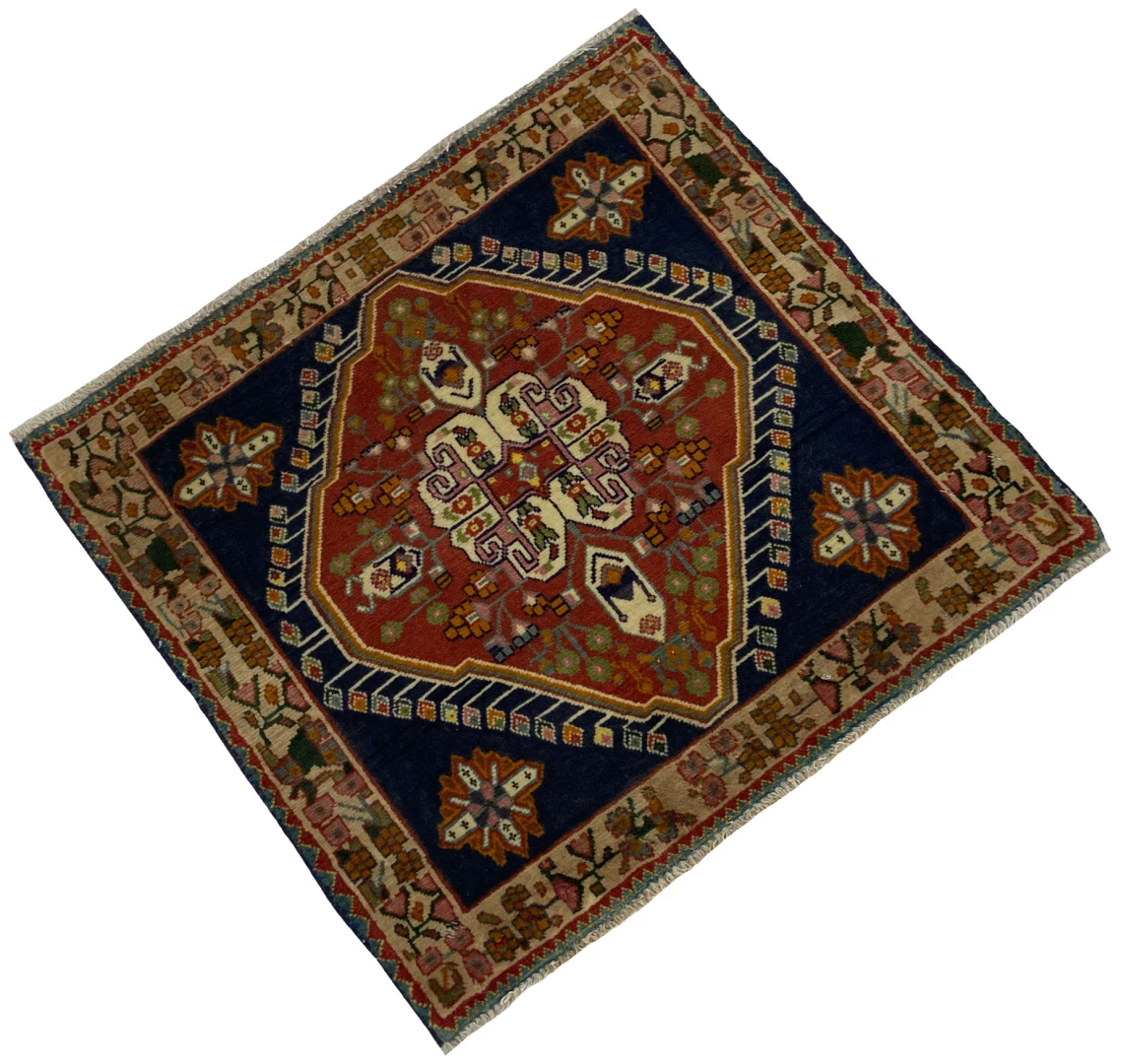 Perserteppich Ghashghai 55 x 60 cm Wolle handgeknüpft