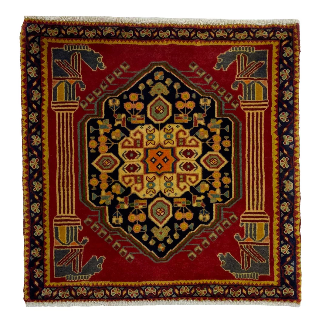 ghashghai-orientteppich-63x63-cm-180000-knoten-handgeknupft Perserteppich Fars 63 x 63 cm Wolle handgeknüpft