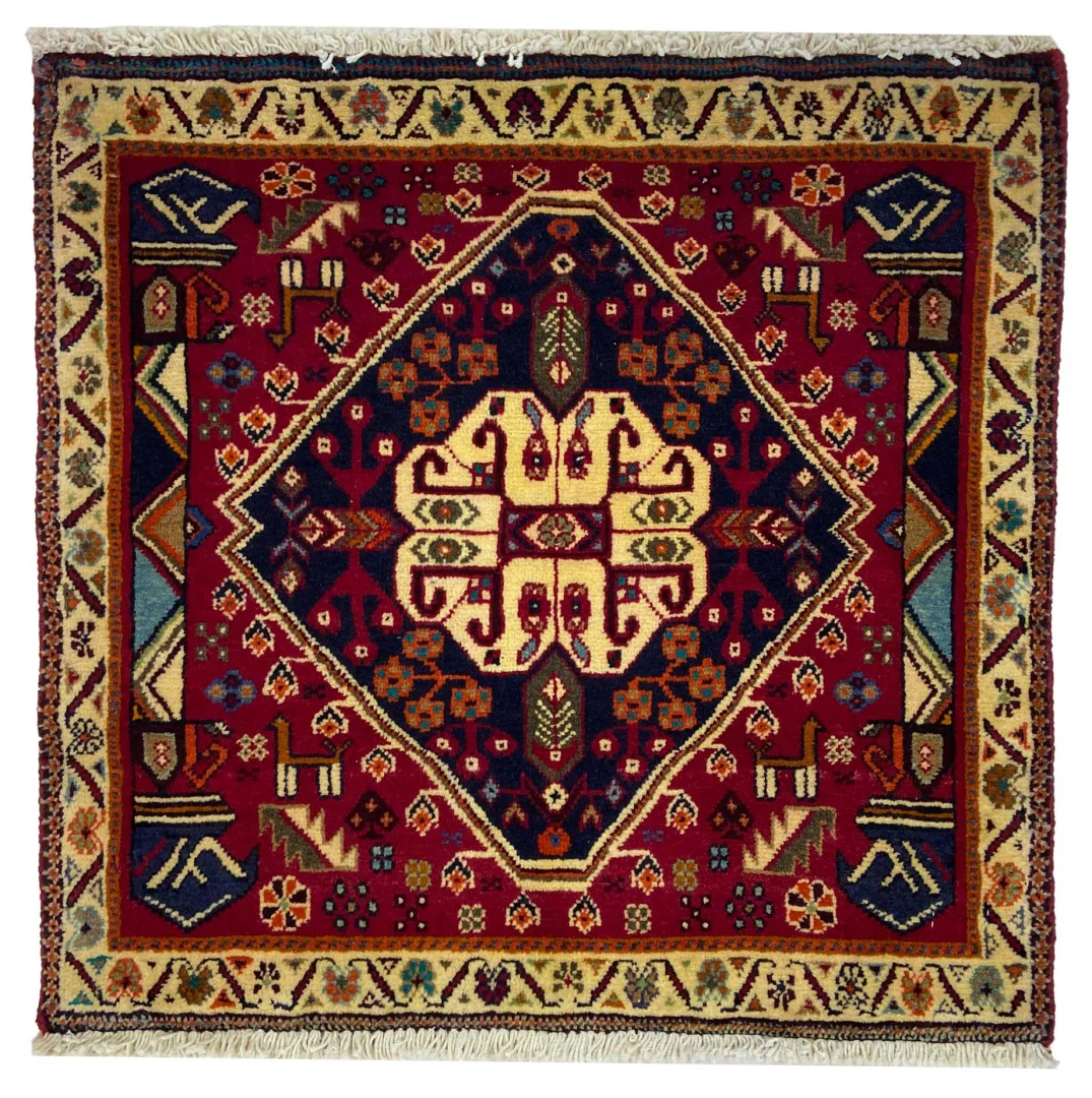 Perserteppich Ghashghai 63 x 65 cm Wolle handgeknüpft