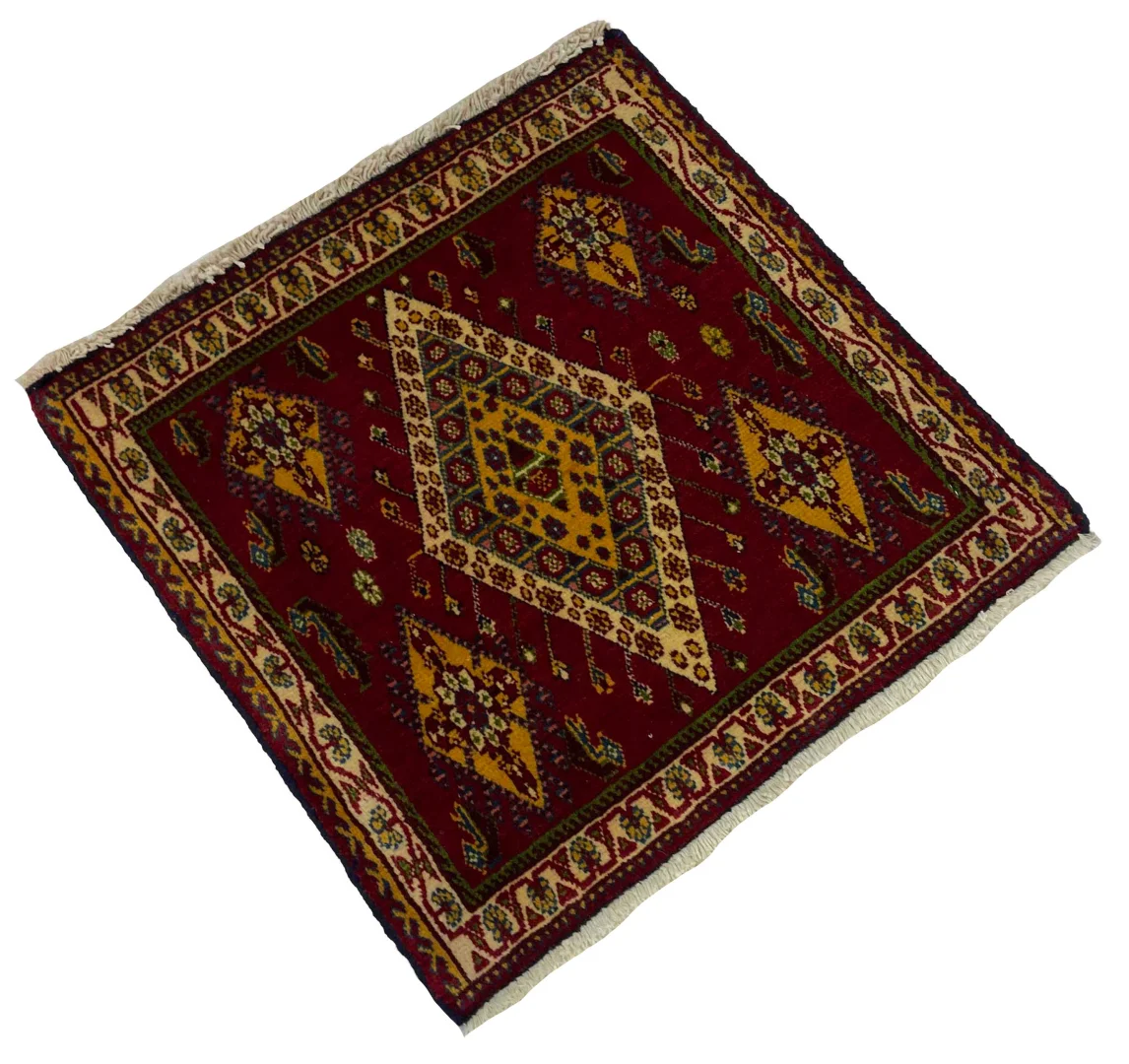 ghashghai-orientteppich-57-x-57-cm-180000-knoten-handgeknupft-2 Perserteppich Ghashghai 57 x 57 cm Wolle handgeknüpft