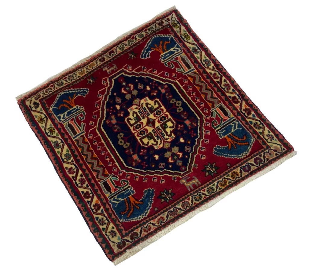 ghashghai-orientteppich-58-x-60-cm-180000-knoten-handgeknupft-2 Perserteppich Fars 58 x 60 cm Wolle handgeknüpft