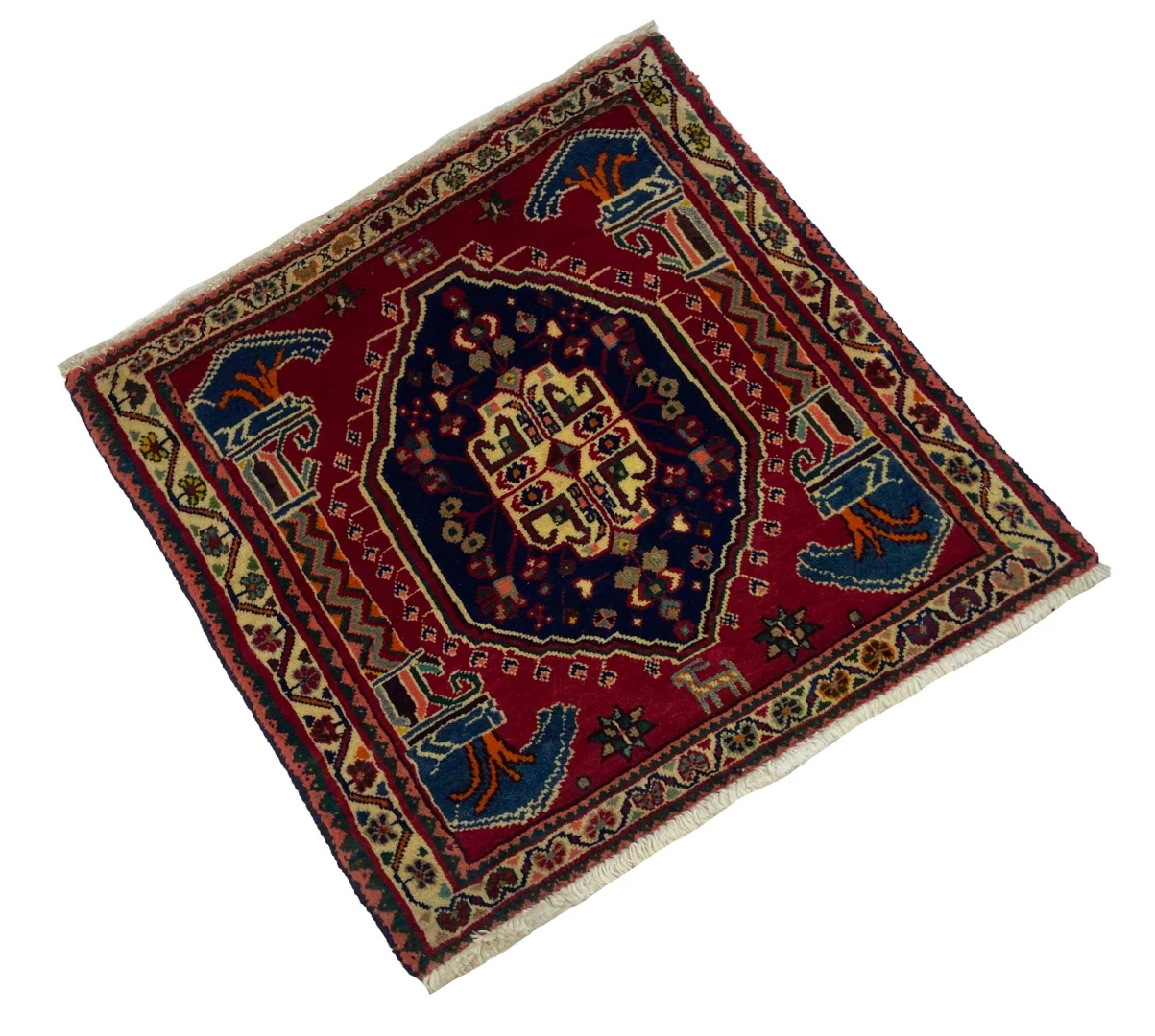 ghashghai-orientteppich-58-x-60-cm-180000-knoten-handgeknupft-2 Perserteppich Fars 58 x 60 cm Wolle handgeknüpft