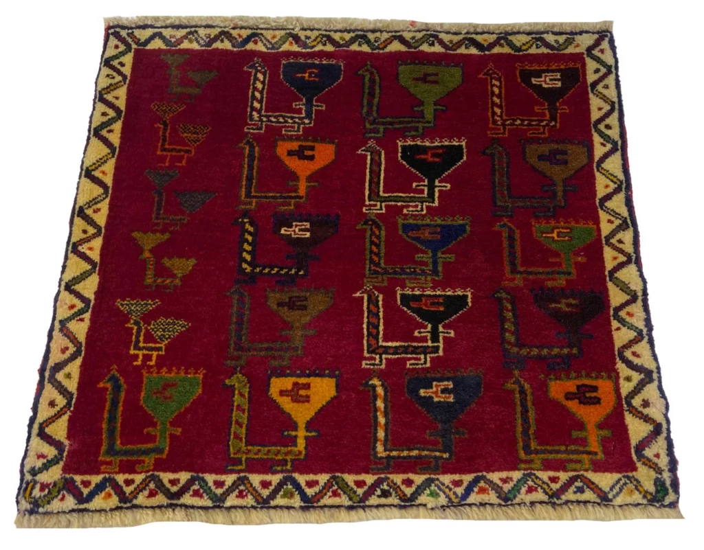 Perserteppich Ghashghai 57 x 63 cm Wolle handgeknüpft
