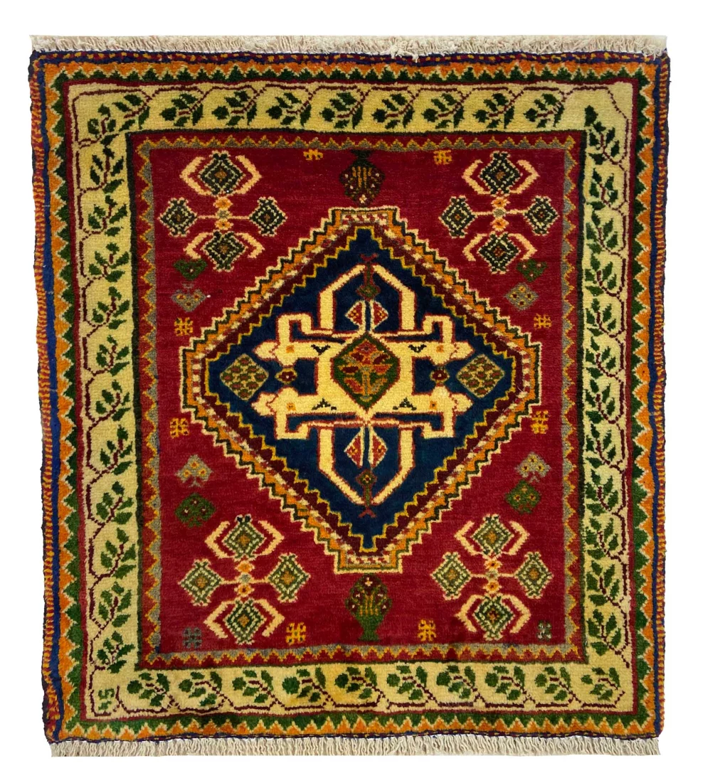 ghashghai-orientteppich-66x60-cm-250000-knoten-m-handgeknupft Perserteppich Fars 66 x 60 cm Wolle handgeknüpft