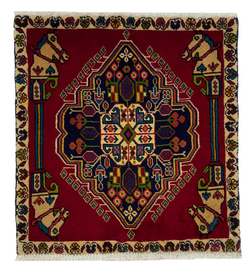 Perserteppich Ghashghai 67 x 62 cm Wolle handgeknüpft