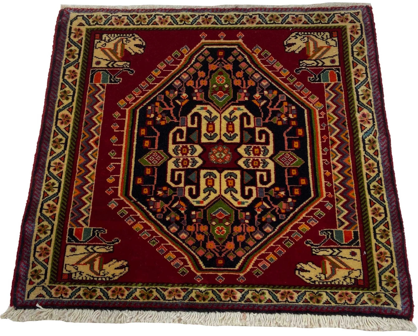 Perserteppich Ghashghai 58x63 cm Wolle handgeknüpft
