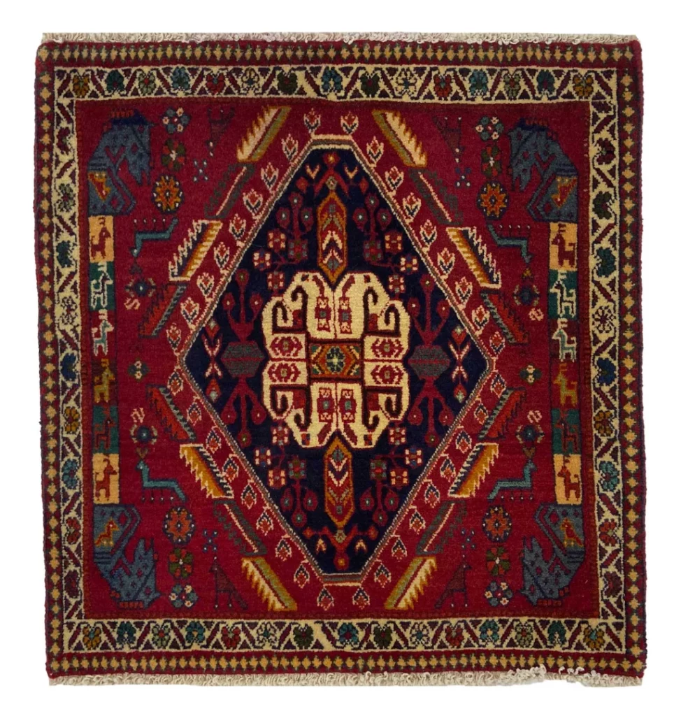 Perserteppich Ghashghai 67 x 64 cm Wolle handgeknüpft