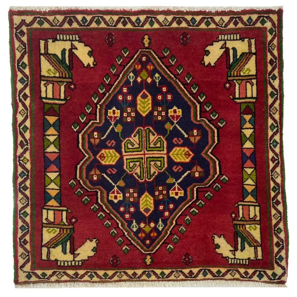 Perserteppich Ghashghai 68 x 68 cm Wolle handgeknüpft