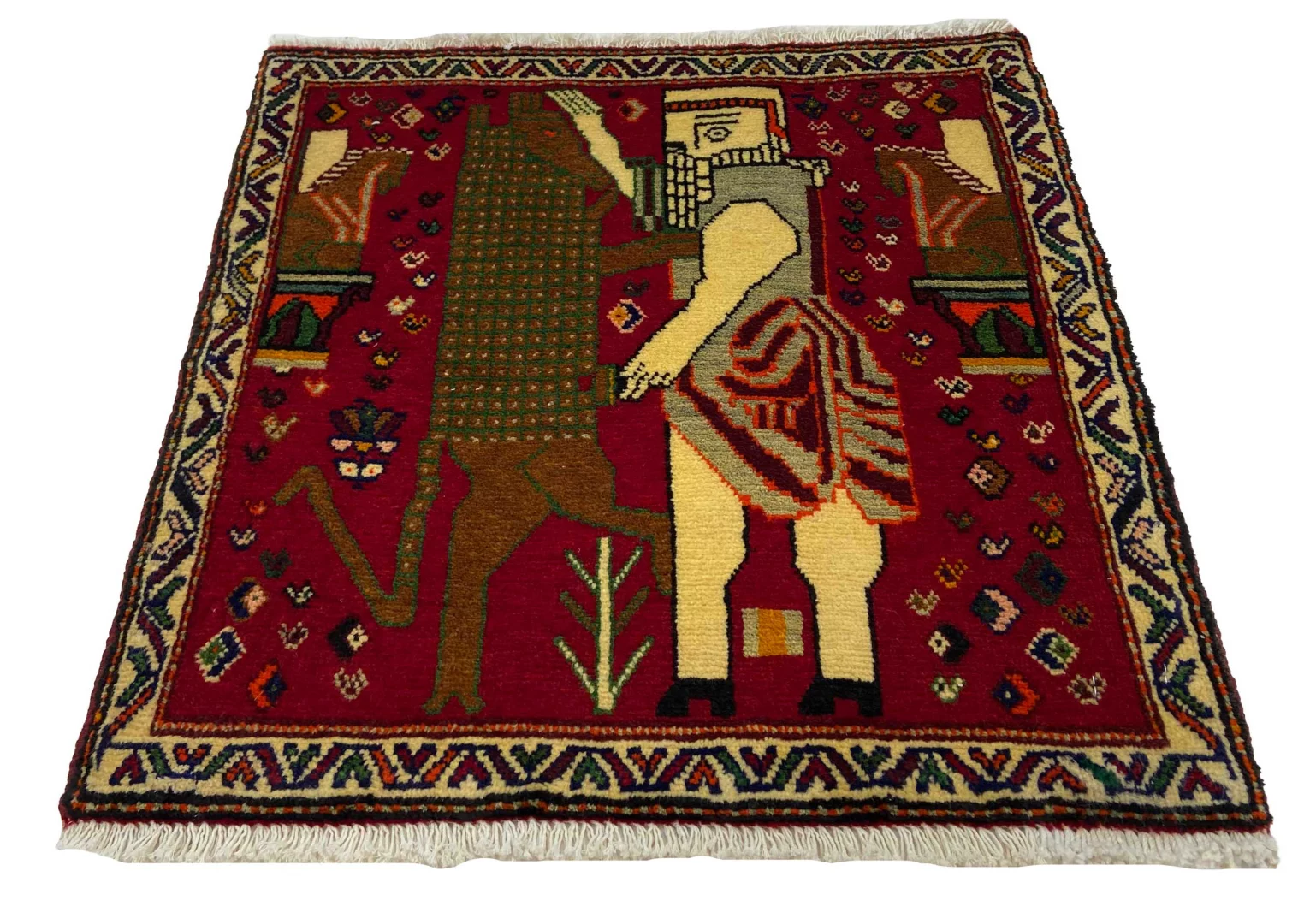 ghashghai-orientteppich-60-x-59-cm-180000-knoten-handgeknupft-1 Perserteppich Fars 60 x 59 cm Wolle handgeknüpft