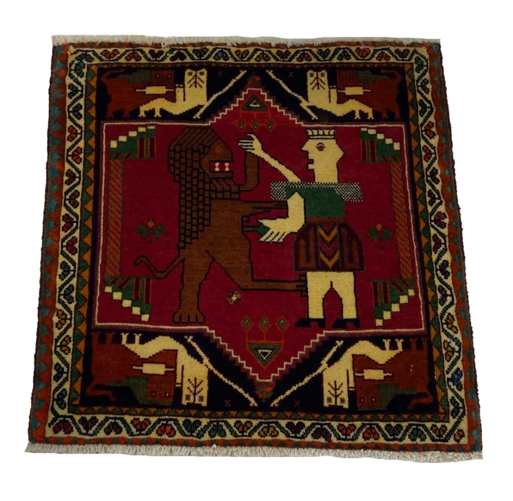 handgeknupfter-ghashghai-teppich-60x60-cm-180000-knoten-orientteppich-1 Perserteppich Fars 60x60 cm Wolle handgeknüpft