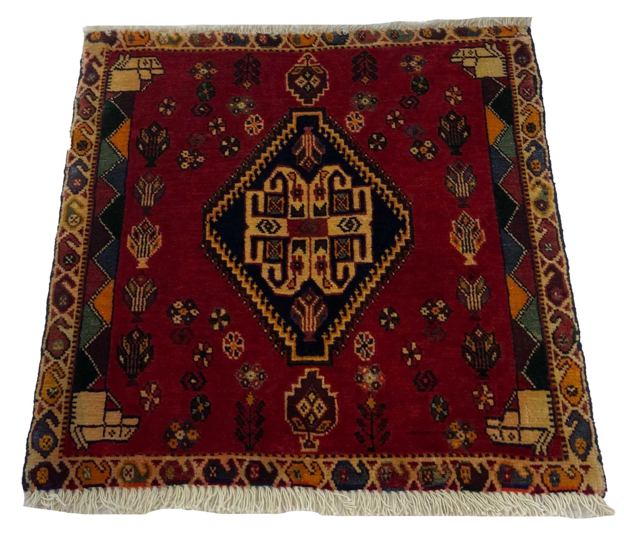 ghashghai-teppich-60x60-cm-180000-knoten-m-handgeknupft-orientteppich-1 Perserteppich Fars 60 x 60 cm Wolle handgeknüpft