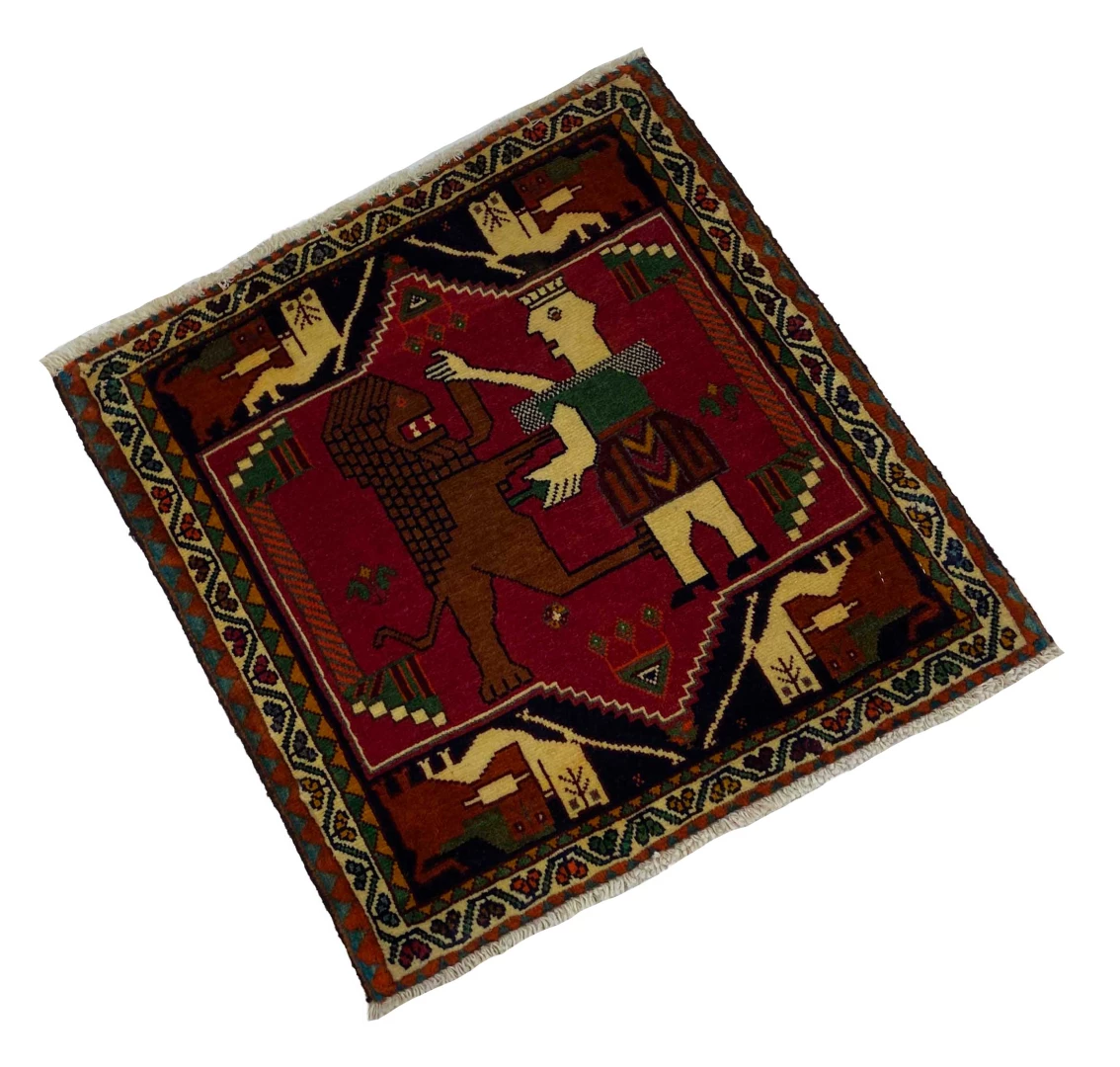 handgeknupfter-ghashghai-teppich-60x60-cm-180000-knoten-orientteppich-2 Perserteppich Fars 60x60 cm Wolle handgeknüpft