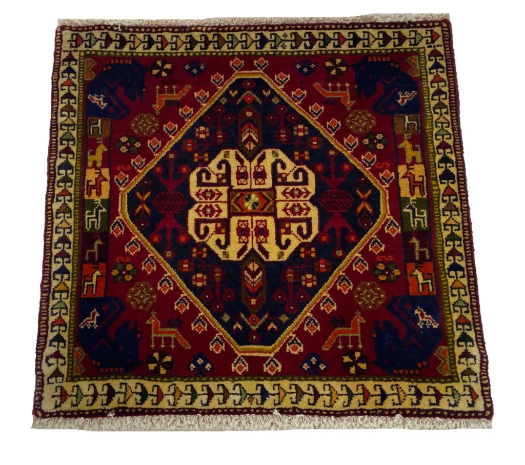 ghashghai-orientteppich-60-x-61-cm-180000-knoten-handgeknupft-2 Perserteppich Fars 60 x 61 cm Wolle handgeknüpft