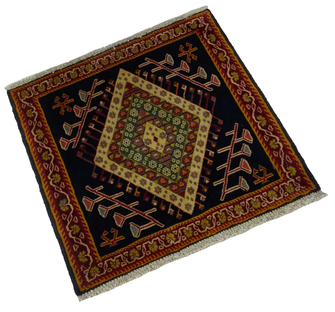 Perserteppich Ghashghai 60 x 65 cm Wolle handgeknüpft