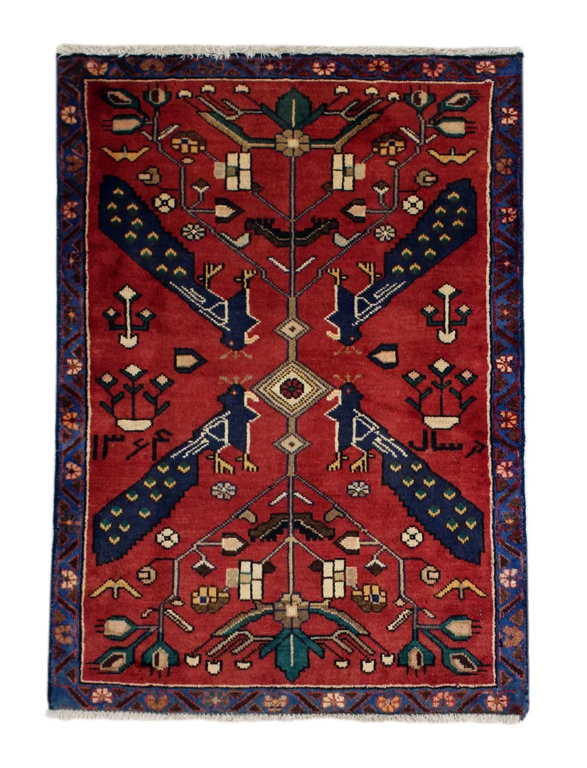 hamadan-teppich-113x80-cm-100000-knoten-handgeknupft-orientteppich Perserteppich Hamadan 113 x 80 cm Wolle handgeknüpft