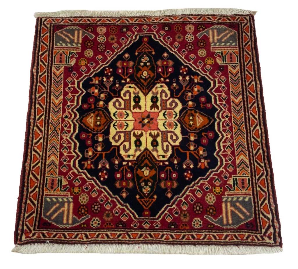 ghashghai-orientteppich-63-x-60-cm-250000-knoten-handgeknupft-1 Perserteppich Fars 63 x 60 cm Wolle handgeknüpft