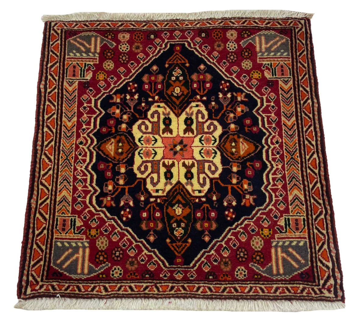 ghashghai-orientteppich-63-x-60-cm-250000-knoten-handgeknupft-1 Perserteppich Fars 63 x 60 cm Wolle handgeknüpft