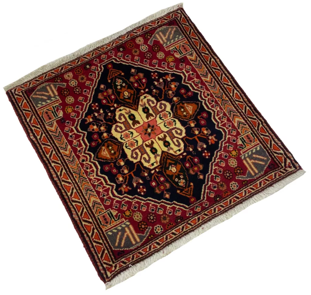 ghashghai-orientteppich-63-x-60-cm-250000-knoten-handgeknupft-2 Perserteppich Fars 63 x 60 cm Wolle handgeknüpft