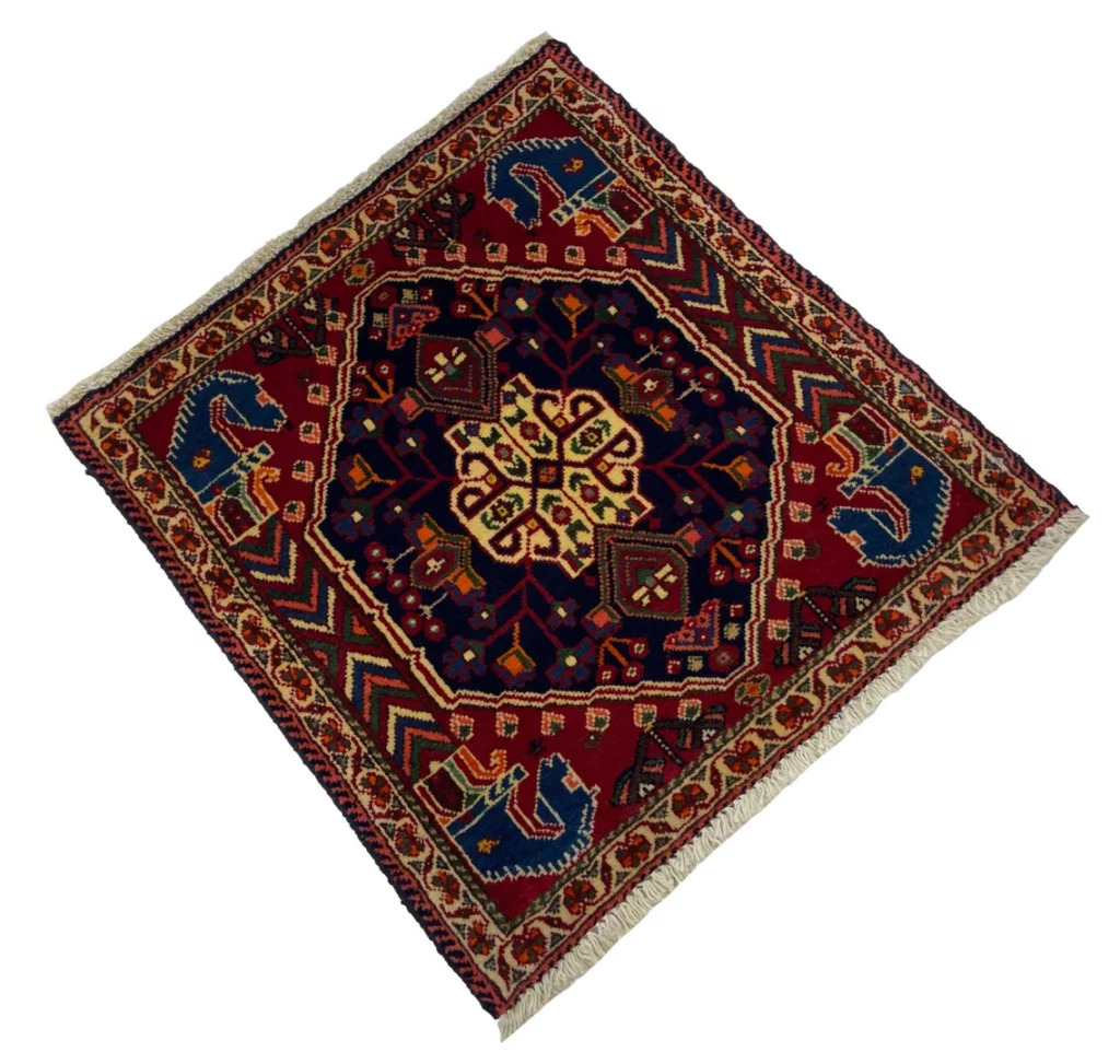 Perserteppich Ghashghai 63 x 60 cm Wolle handgeknüpft