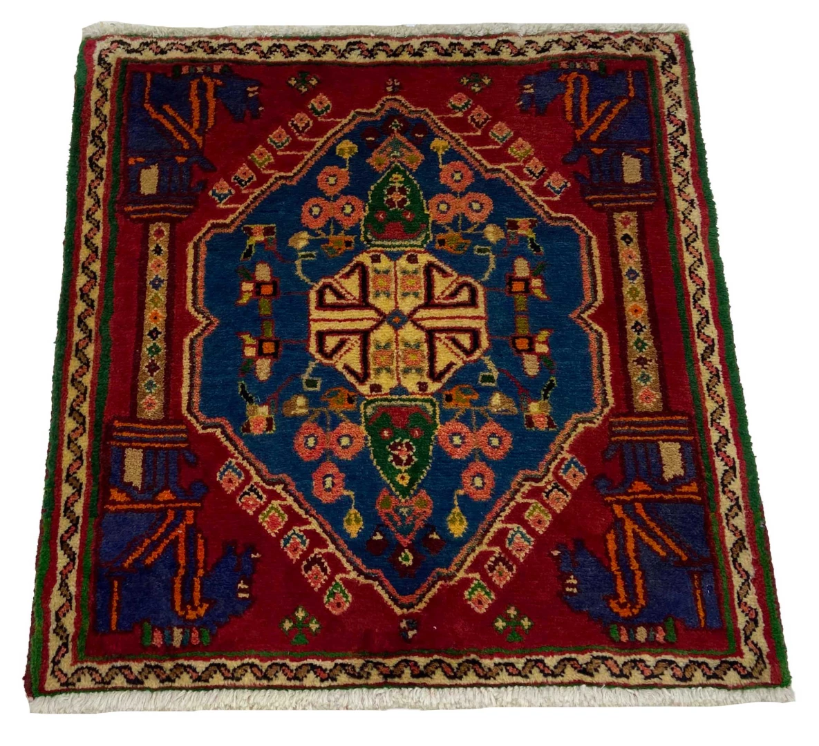 Perserteppich Ghashghai 63 x 61 cm Wolle handgeknüpft