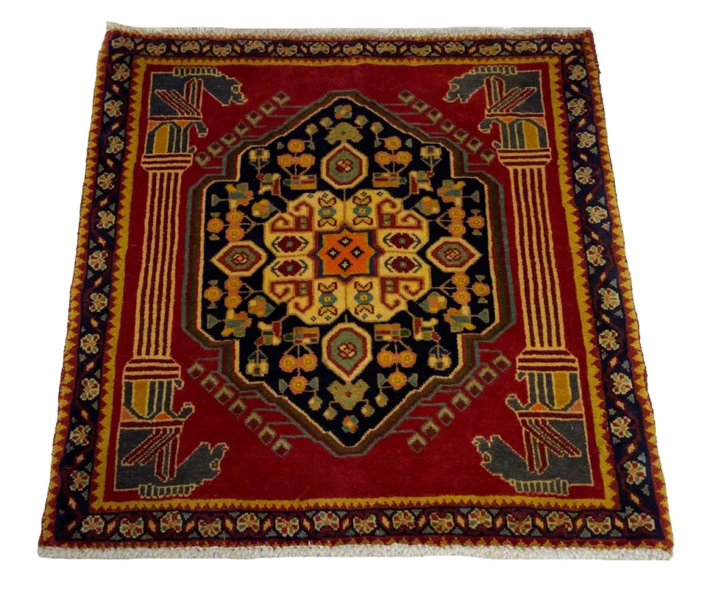 ghashghai-orientteppich-63x63-cm-180000-knoten-handgeknupft-1 Perserteppich Fars 63 x 63 cm Wolle handgeknüpft