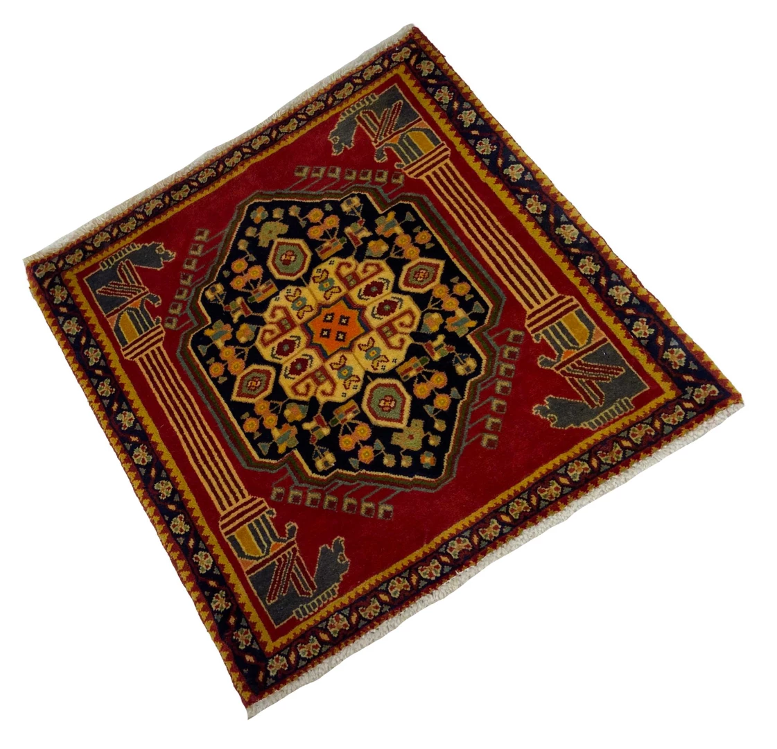 ghashghai-orientteppich-63x63-cm-180000-knoten-handgeknupft-2 Perserteppich Fars 63 x 63 cm Wolle handgeknüpft