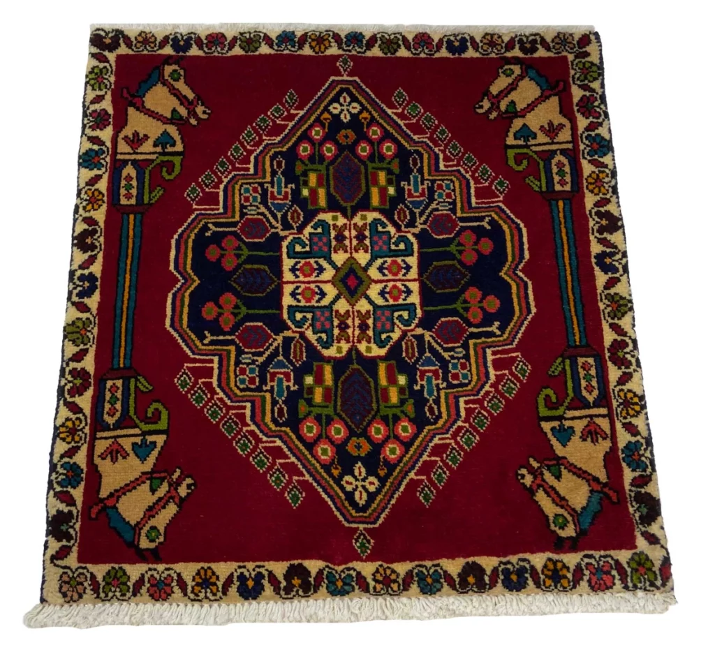 Perserteppich Ghashghai 67 x 62 cm Wolle handgeknüpft