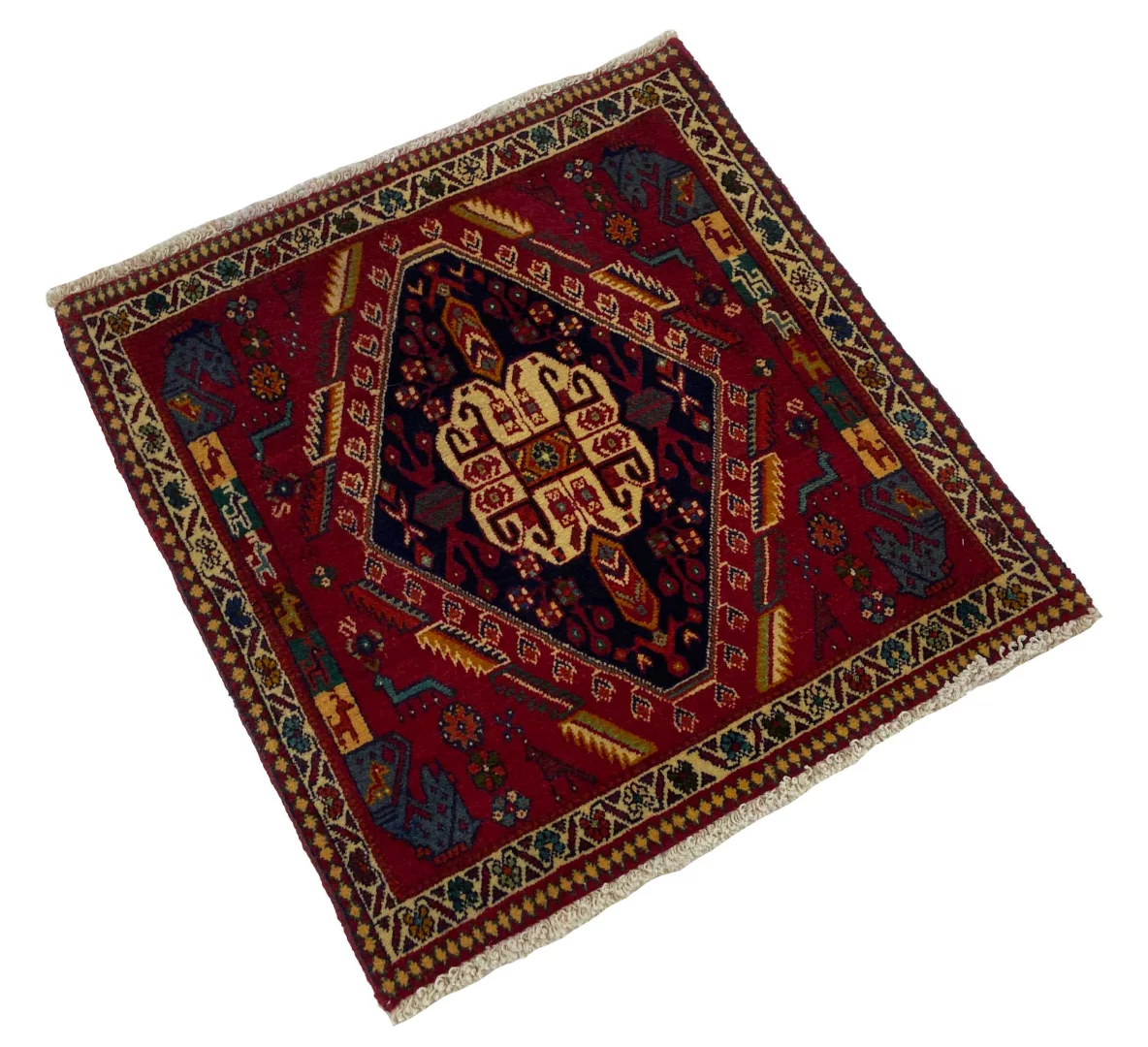 Perserteppich Ghashghai 67 x 64 cm Wolle handgeknüpft
