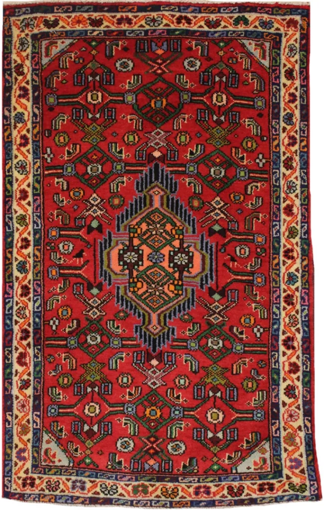 handgeknupfter-hamadan-teppich-125x77-cm-100000-knoten-orientteppich-1 Perserteppich Hamadan 125 x 77 cm Wolle handgeknüpft