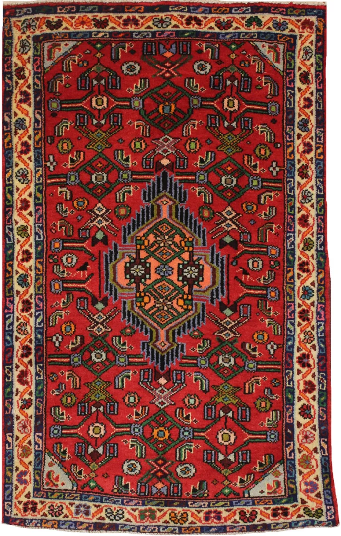 handgeknupfter-hamadan-teppich-125x77-cm-100000-knoten-orientteppich-1 Perserteppich Hamadan 125 x 77 cm Wolle handgeknüpft