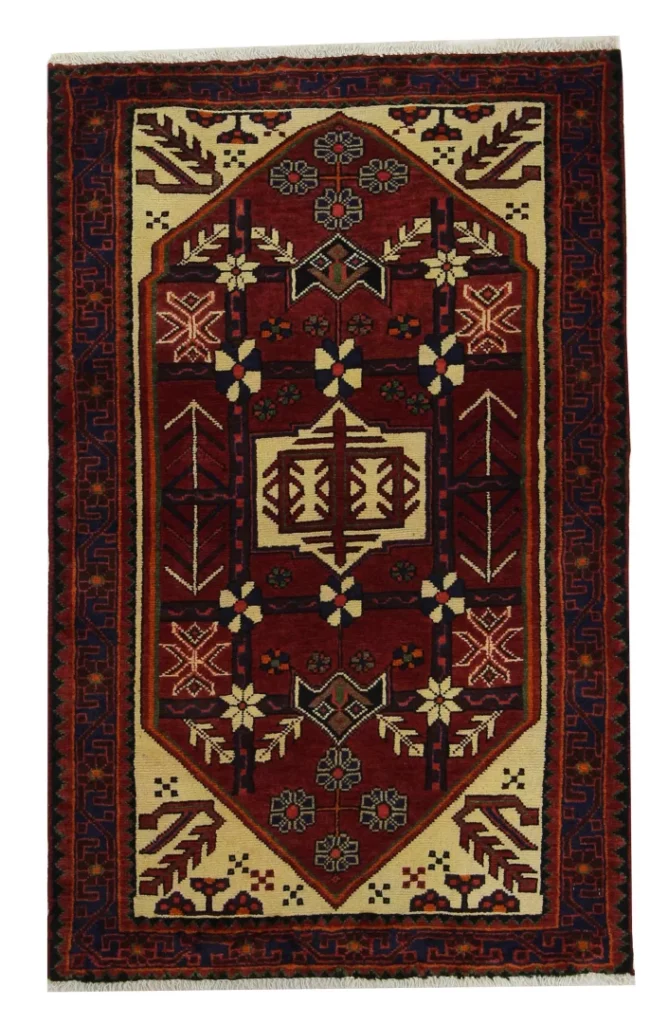 Perserteppich Hamadan 137 x 87 cm Wolle handgeknüpft