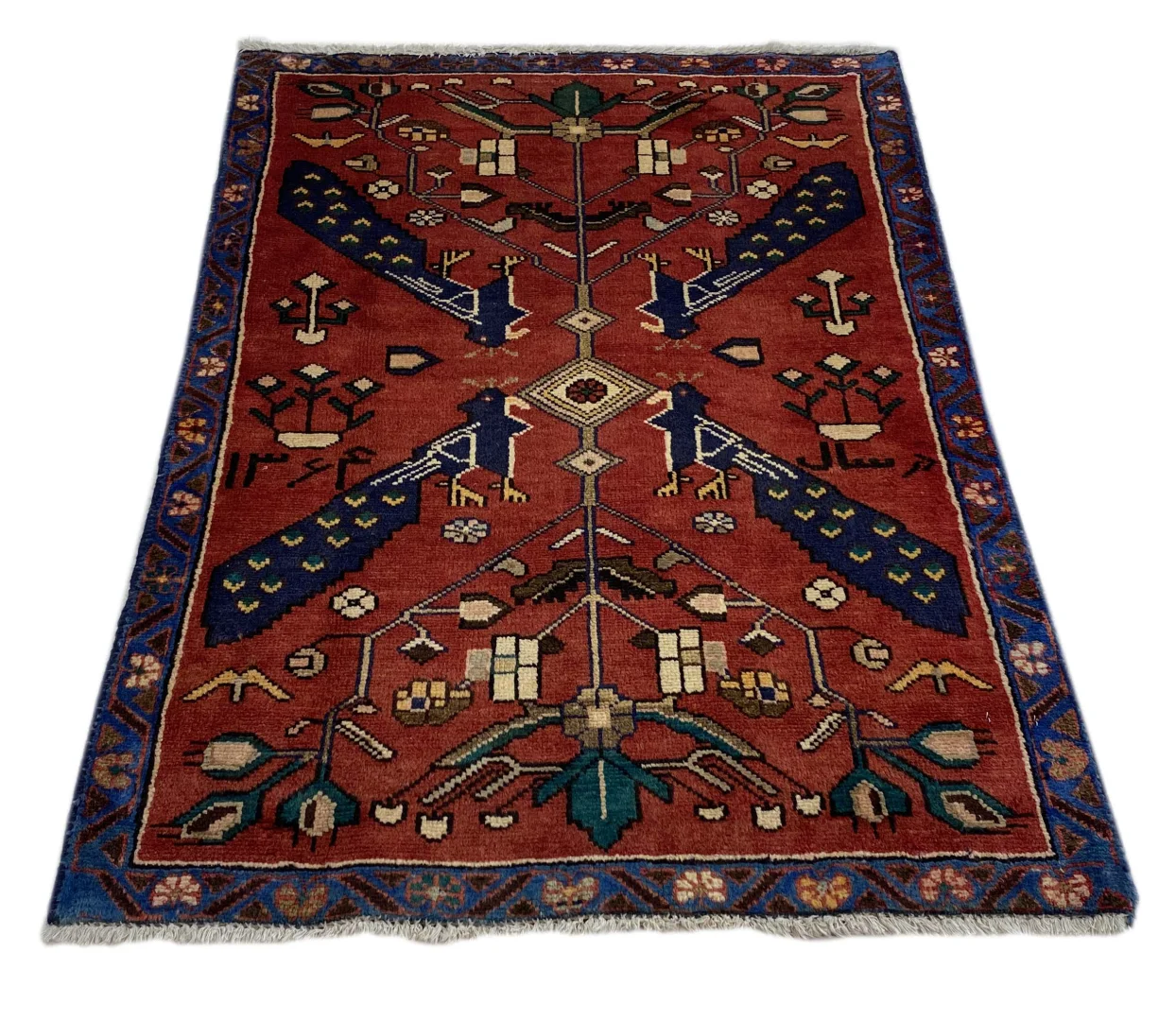 hamadan-teppich-113x80-cm-100000-knoten-handgeknupft-orientteppich-1 Perserteppich Hamadan 113 x 80 cm Wolle handgeknüpft
