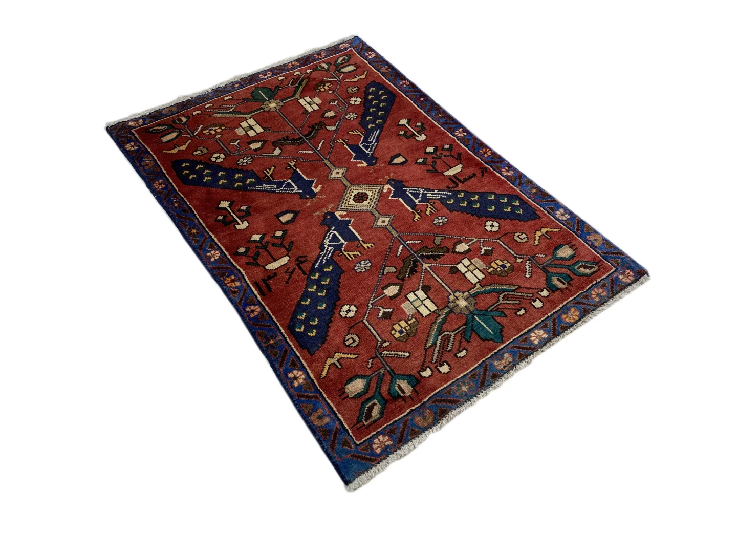 hamadan-teppich-113x80-cm-100000-knoten-handgeknupft-orientteppich-2 Perserteppich Hamadan 113 x 80 cm Wolle handgeknüpft