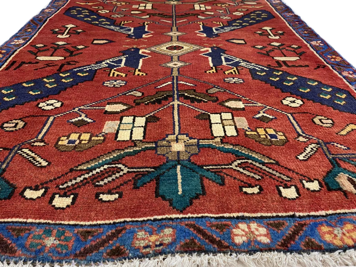 hamadan-teppich-113x80-cm-100000-knoten-handgeknupft-orientteppich-4 Perserteppich Hamadan 113 x 80 cm Wolle handgeknüpft