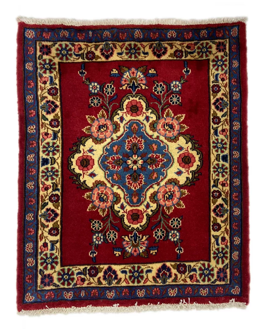 handgeknupfter-hamadan-teppich-90x73-cm-100000-knoten-orientteppich Perserteppich Hamadan 90 x 73 cm Wolle handgeknüpft