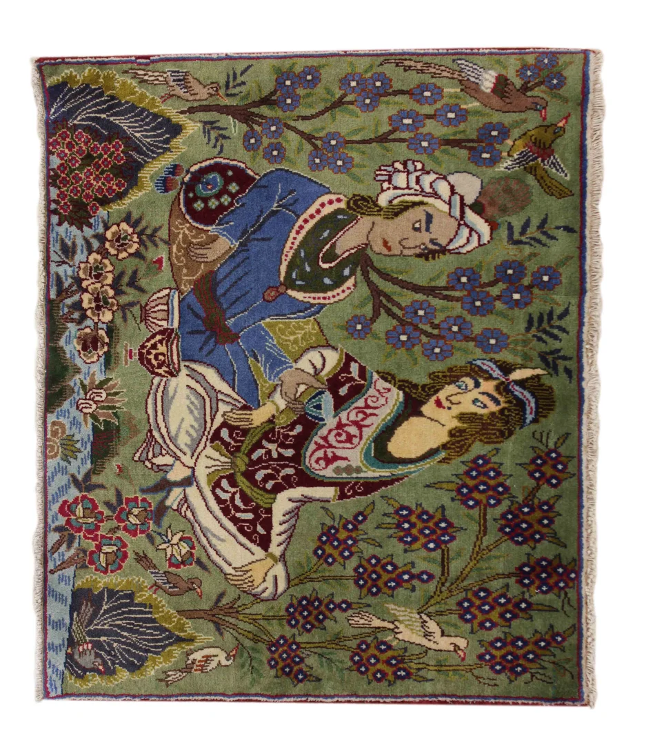 Perserteppich Kashmar 96 x 76 cm Wolle handgeknüpft
