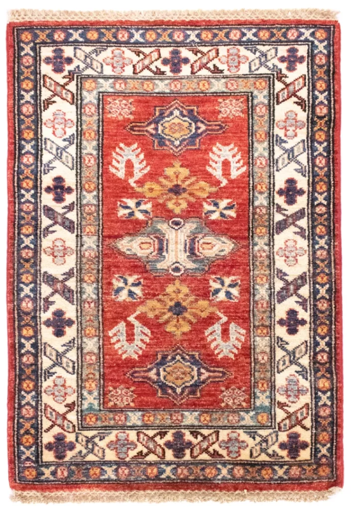 Orientteppich Kazak 88 x 62 cm Wolle handgeknüpft