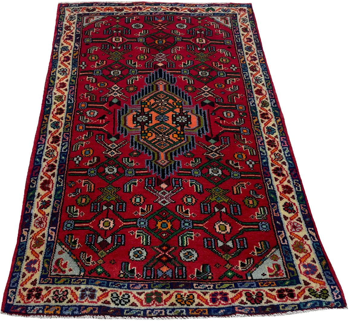 handgeknupfter-hamadan-teppich-125x77-cm-100000-knoten-orientteppich-4 Perserteppich Hamadan 125 x 77 cm Wolle handgeknüpft