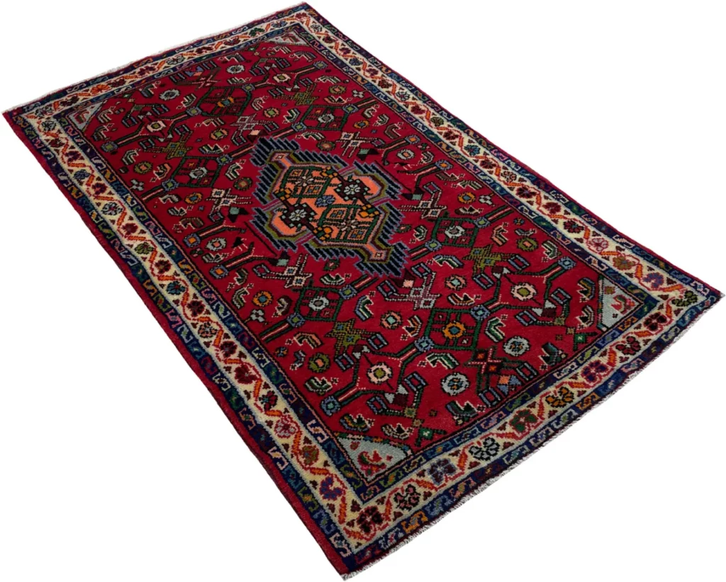handgeknupfter-hamadan-teppich-125x77-cm-100000-knoten-orientteppich-5 Perserteppich Hamadan 125 x 77 cm Wolle handgeknüpft
