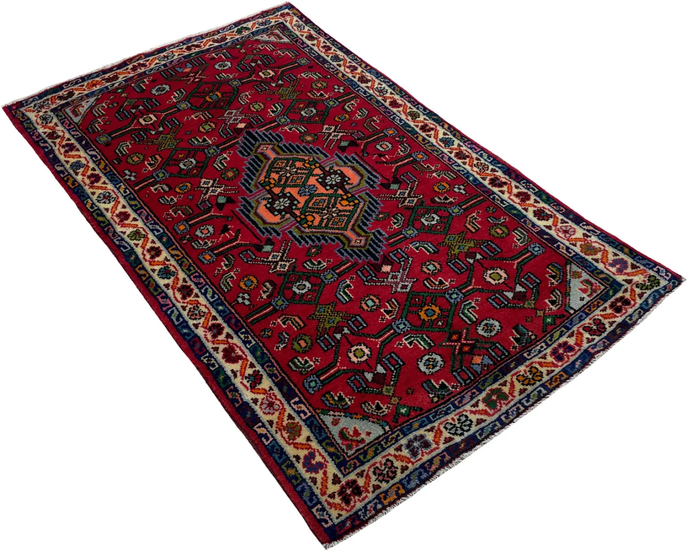 handgeknupfter-hamadan-teppich-125x77-cm-100000-knoten-orientteppich-5 Perserteppich Hamadan 125 x 77 cm Wolle handgeknüpft