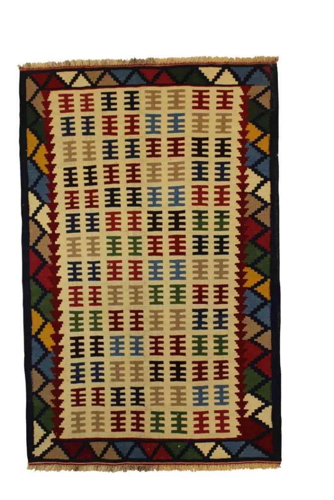 handgewebter-kelim-155-x-97-cm-aus-fars-orientalischer-teppich Perserteppich Fars 155 x 97 cm Wolle handgewebt