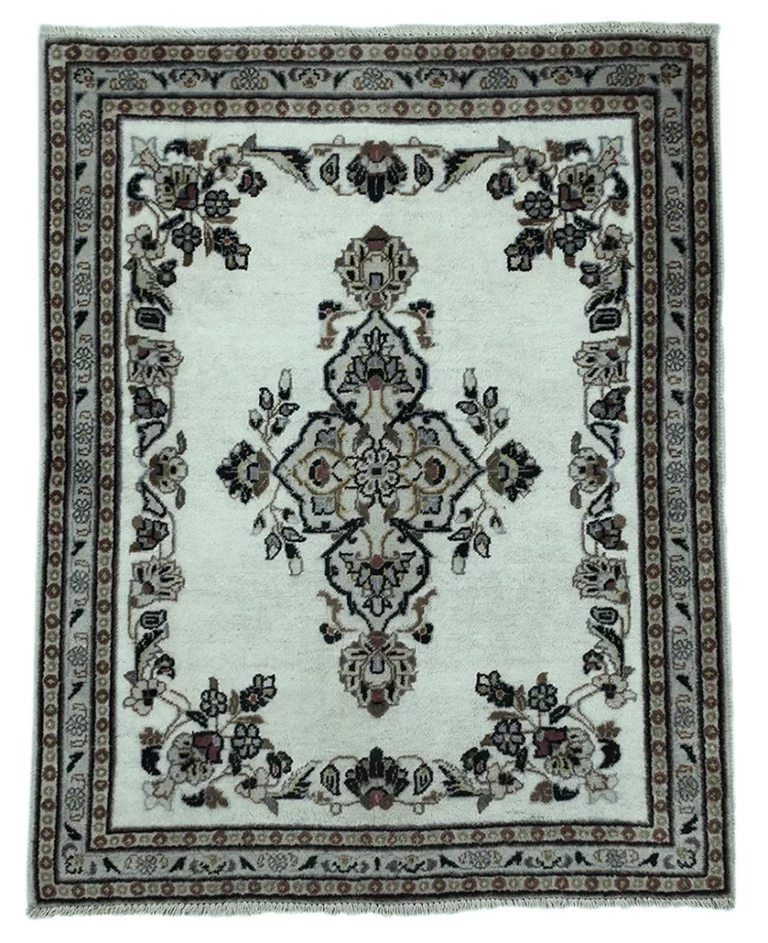 Perserteppich Keshan 108 x 87 cm Schafwolle handgeknüpft