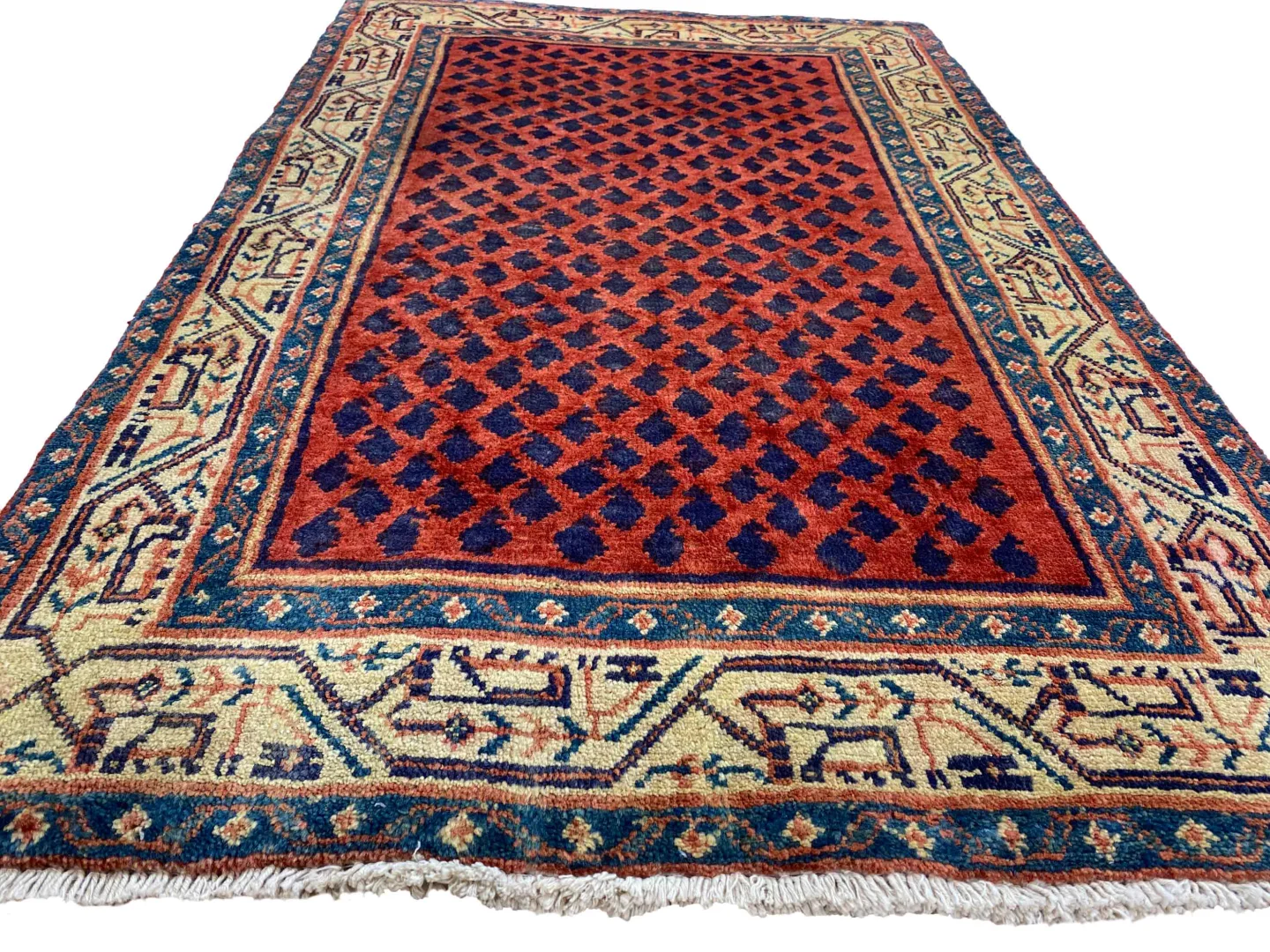 hamadan-teppich-126x80-cm-100000-knoten-handgeknupft-orientteppich-4 Perserteppich Hamadan 126 x 80 cm Wolle handgeknüpft