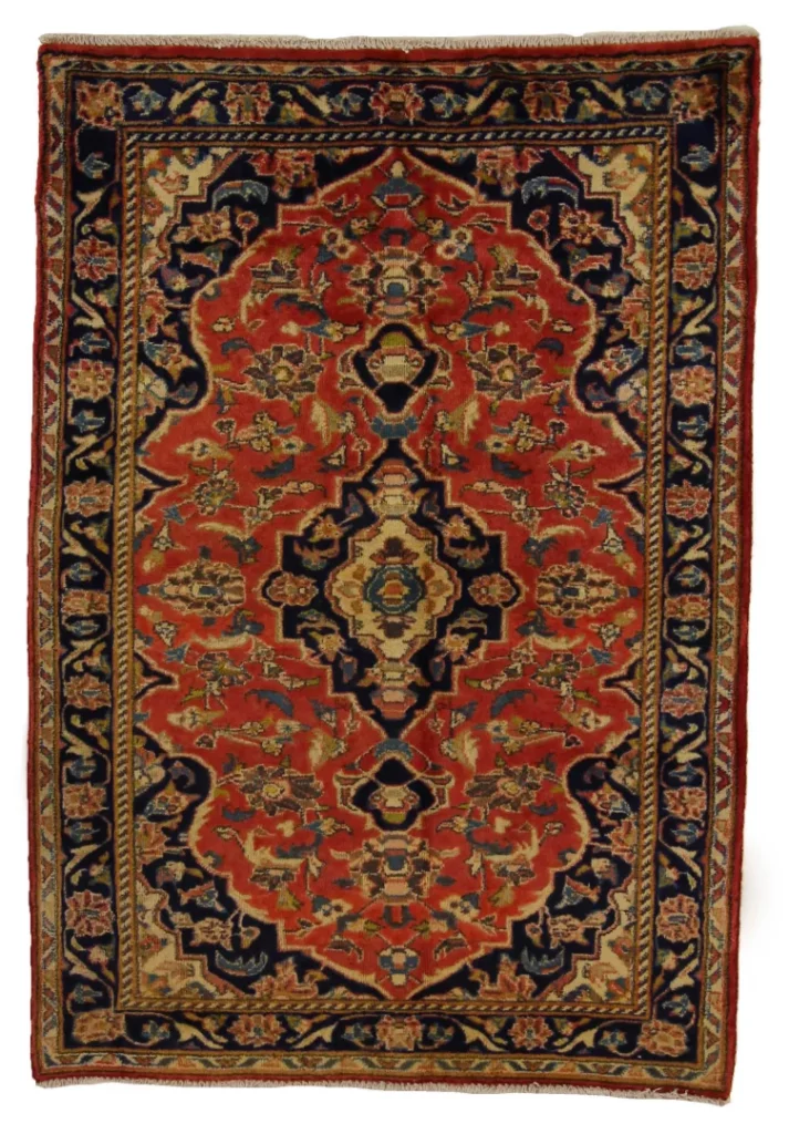Perserteppich Keshan 144 x 100 cm Schafwolle handgeknüpft