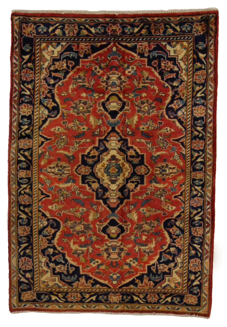 Perserteppich Keshan 144 x 100 cm Schafwolle handgeknüpft
